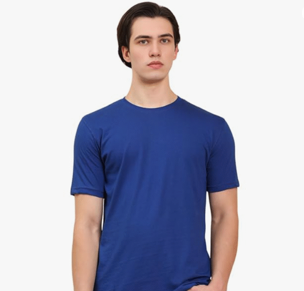 Men's Cotton Round Neck T-Shirt - Regular Fit, Half Sleeves, Plain Casual Tee