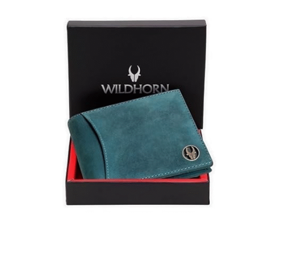 WildHorn Rfid Protected Leather Wallet For Men, Blue Hunter